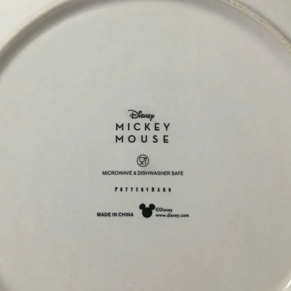 Pottery Barn Disney Mickey Mouse Stoneware Salad Plates Set of 4
